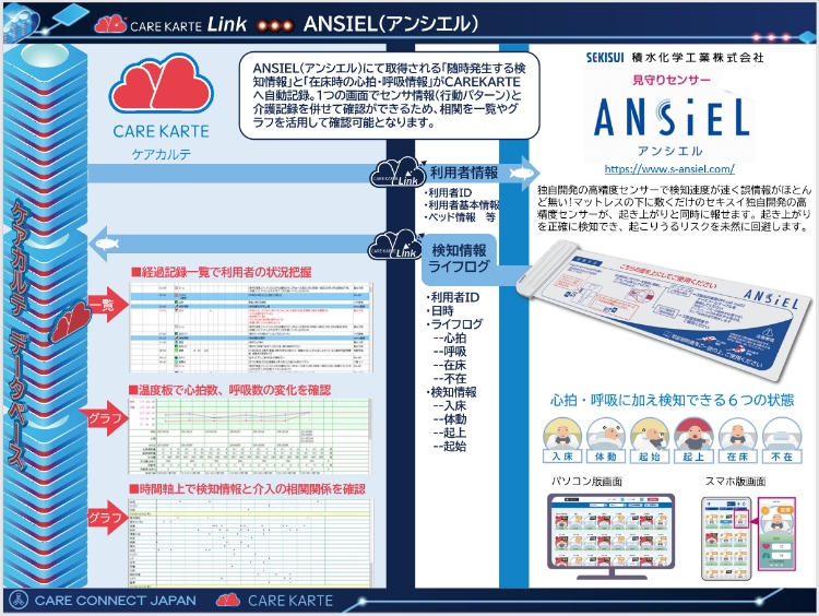 ANSIELとケアカルテの連携概要図